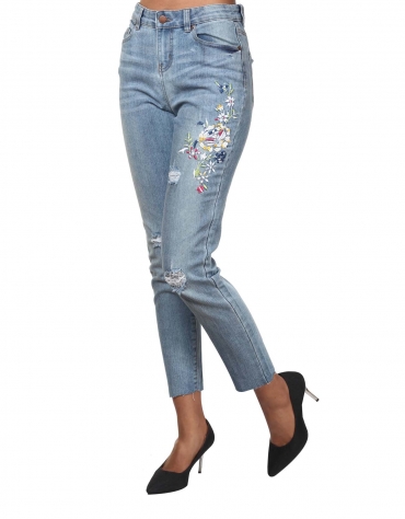 Floral Distressed Jeans