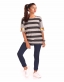 Striped Long Tee with Gold Foil Print