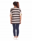 Striped Long Tee with Gold Foil Print